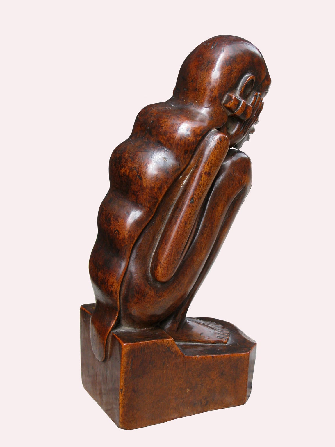 Balinese Wooden Art Deco Sculpture, circa 1935 For Sale 1