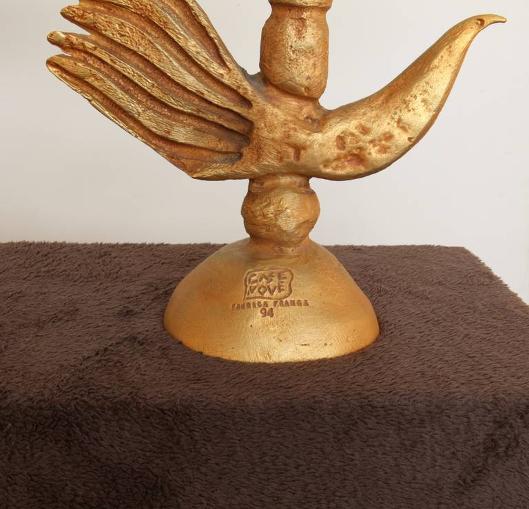 20th Century Gilt Bronze and Frosted Cristal Centrepiece by Pierre Casenove For Sale
