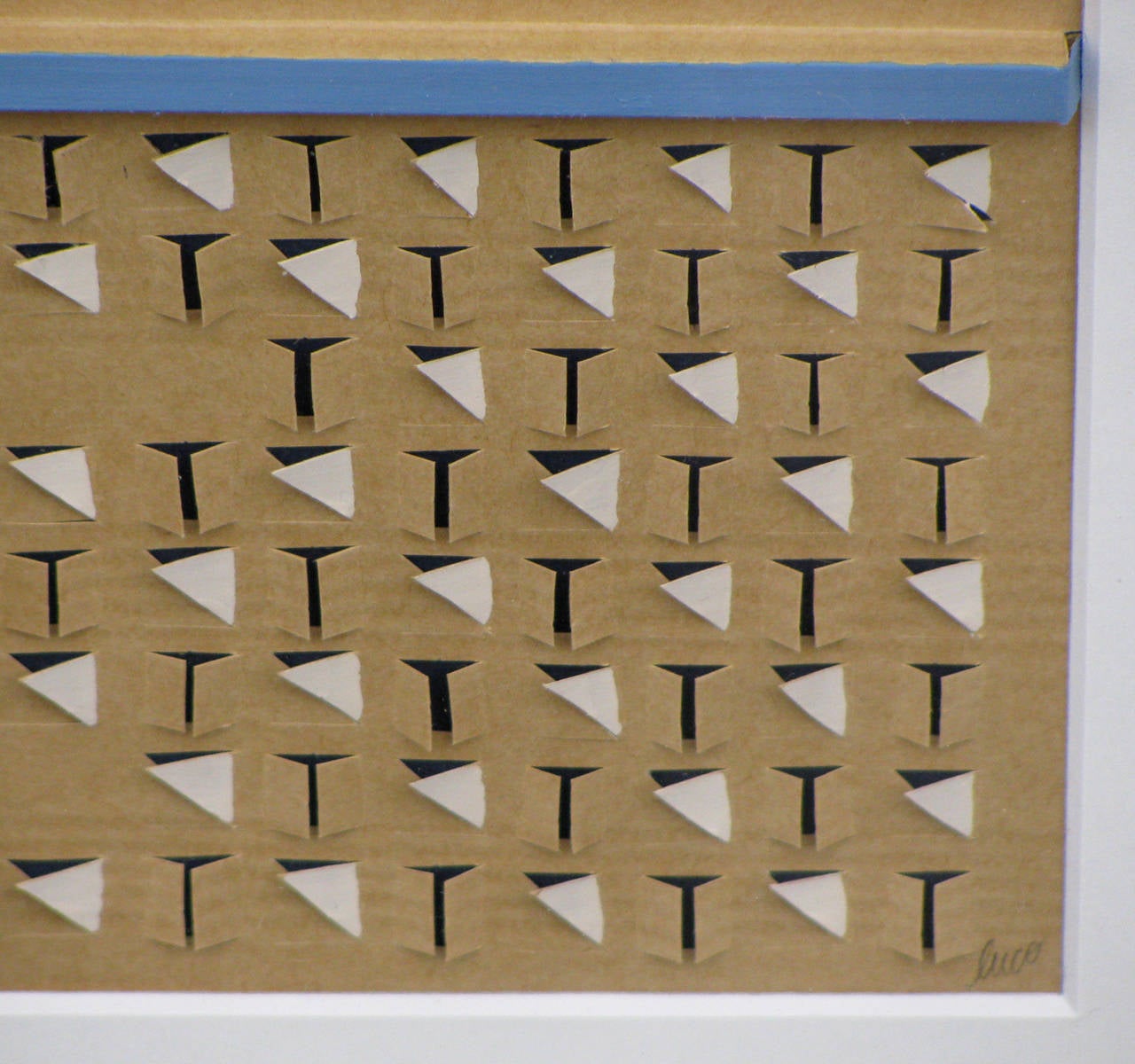 Français Peinture sur papier Op-Art de l'artiste français Luco Cormerais en vente