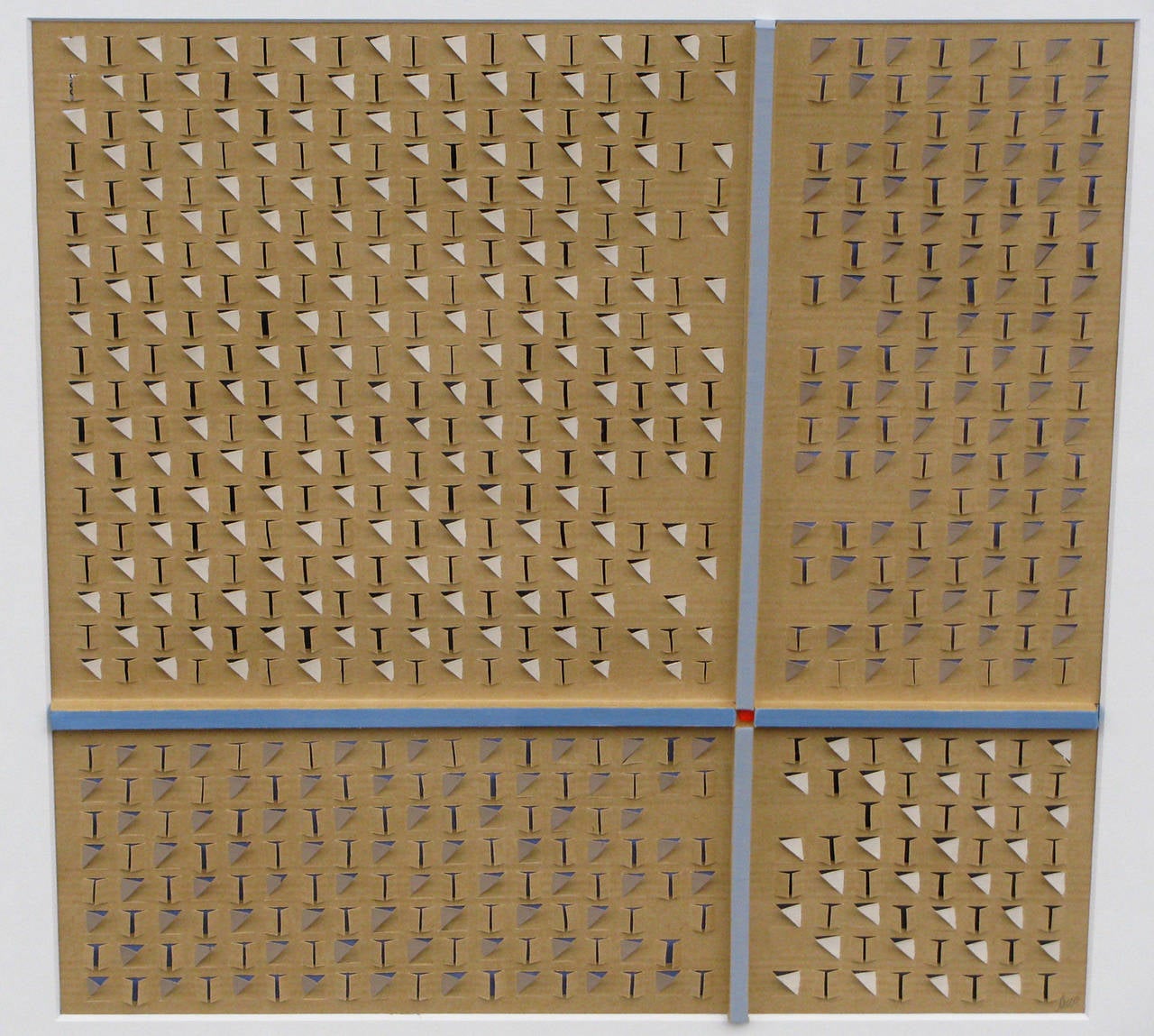 Peinture sur papier Op-Art de l'artiste français Luco Cormerais Excellent état - En vente à Amsterdam, NL