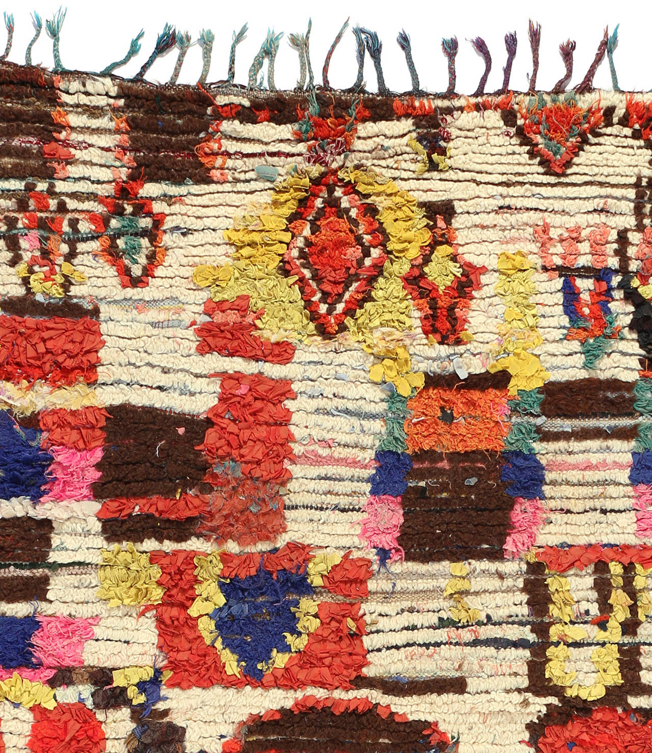 Mid-20th Century Old Ourika Moroccan Carpet For Sale