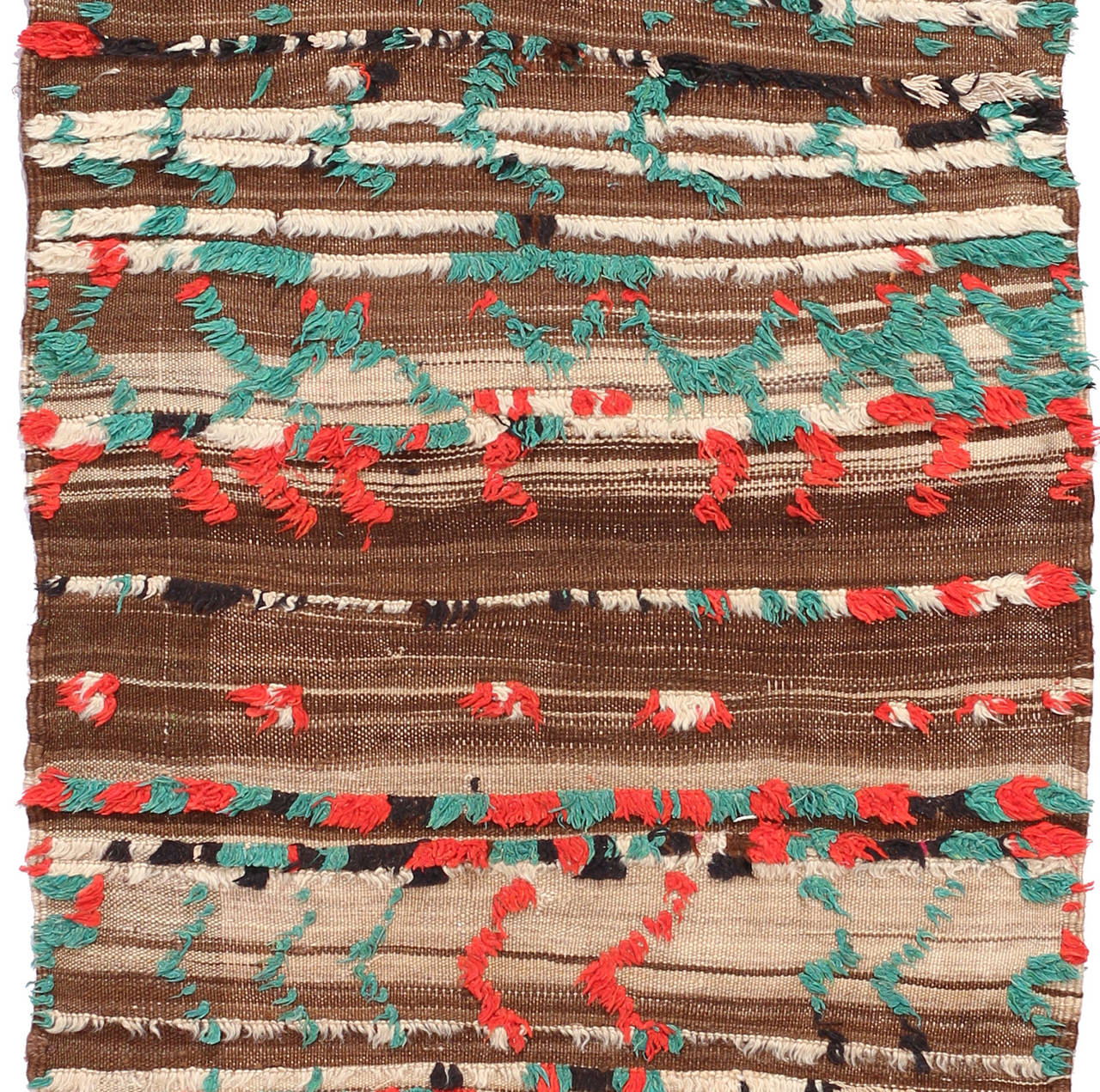 Moroccan Ait M'Hamed Partially Knotted Kilim For Sale