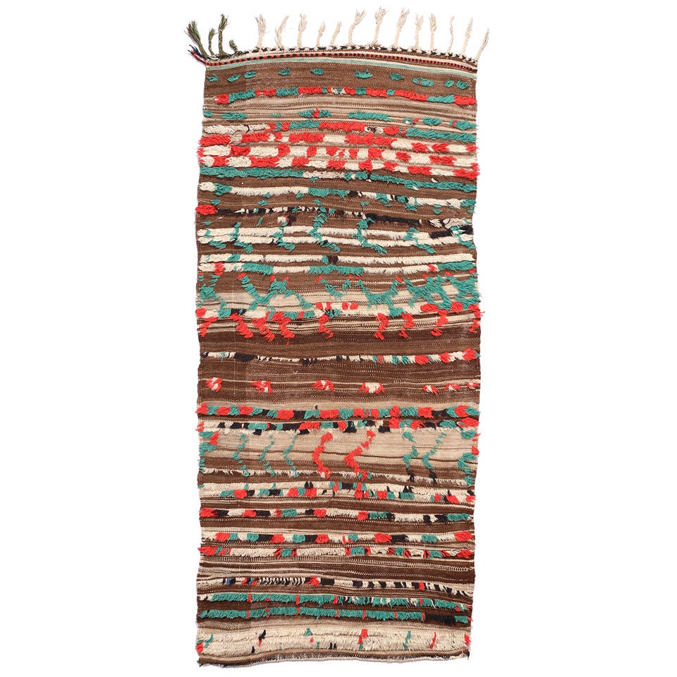 Ait M'Hamed Partially Knotted Kilim For Sale