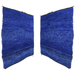 Deep Blue Monochrome Double-Sided Rug