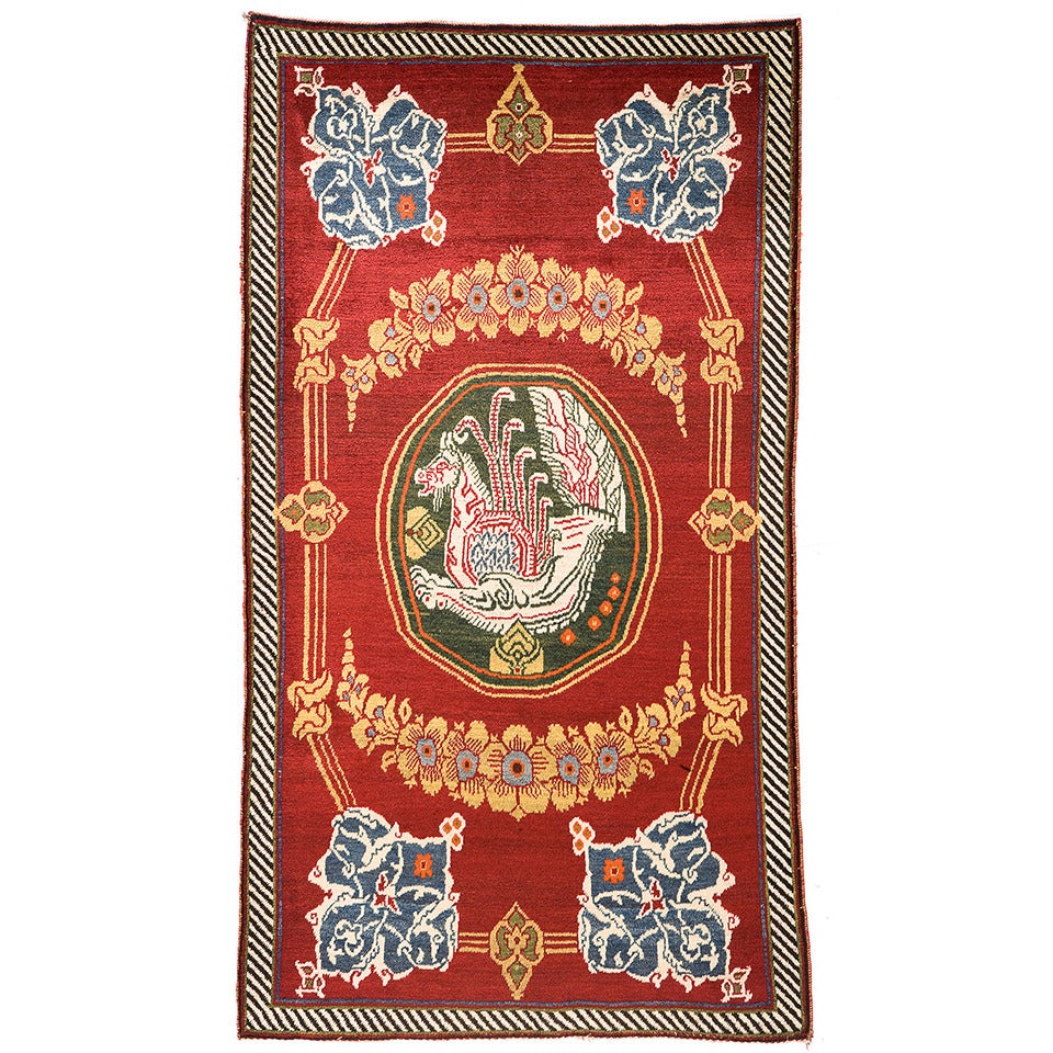 Unusual Persepolis Gabbeh Carpet For Sale