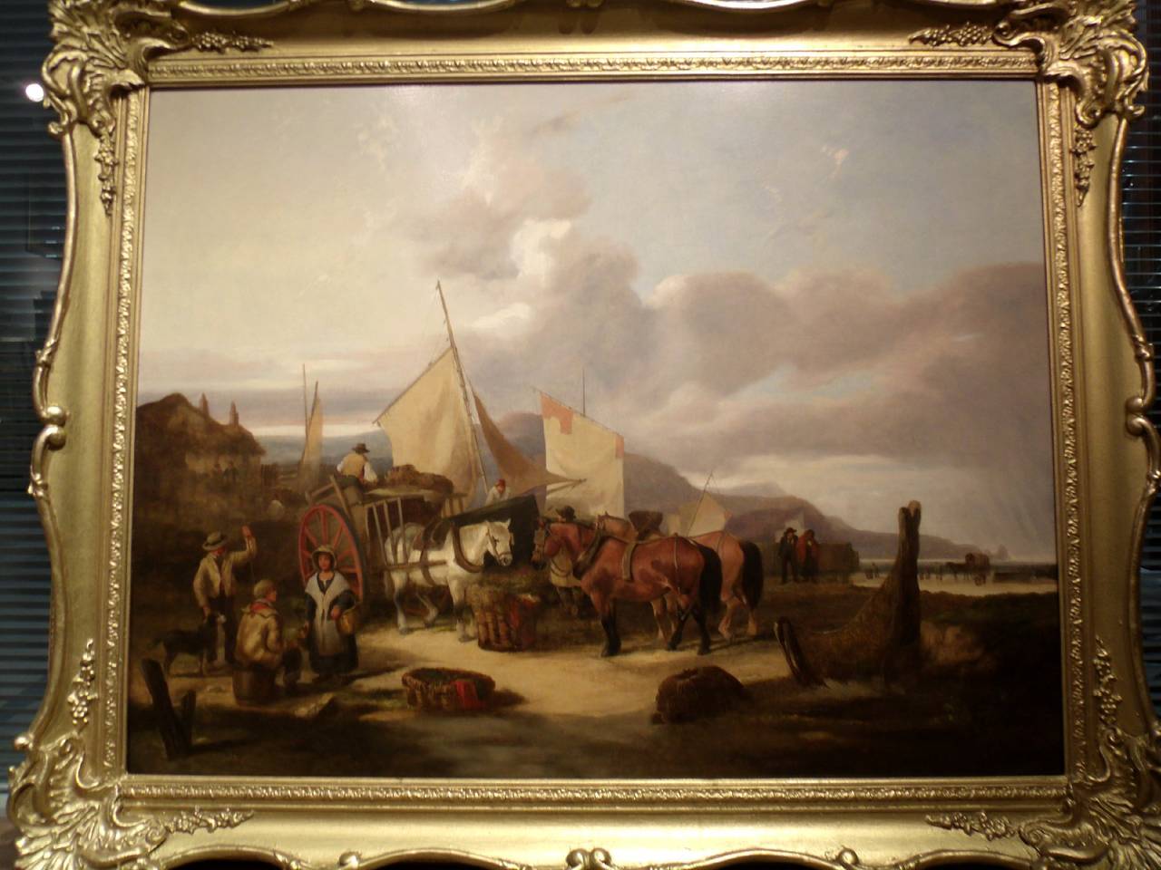 Isle of Wright Seaweed Gatherers Painting by William Shayer Sn. For Sale 1