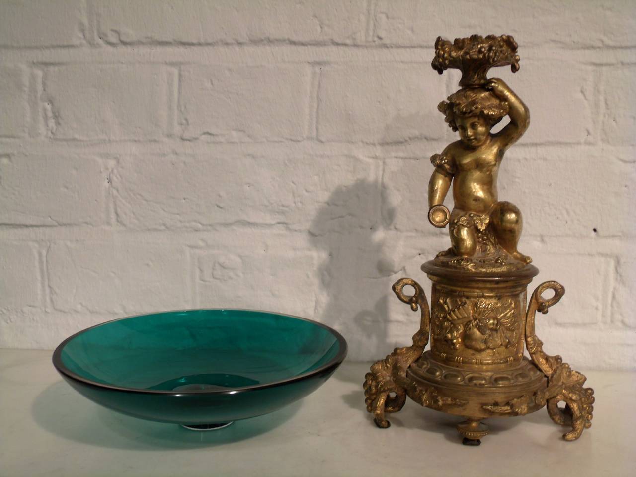 Pair of 19th Century French Ormolu and Glass Tazzas In Excellent Condition In London, west Sussex