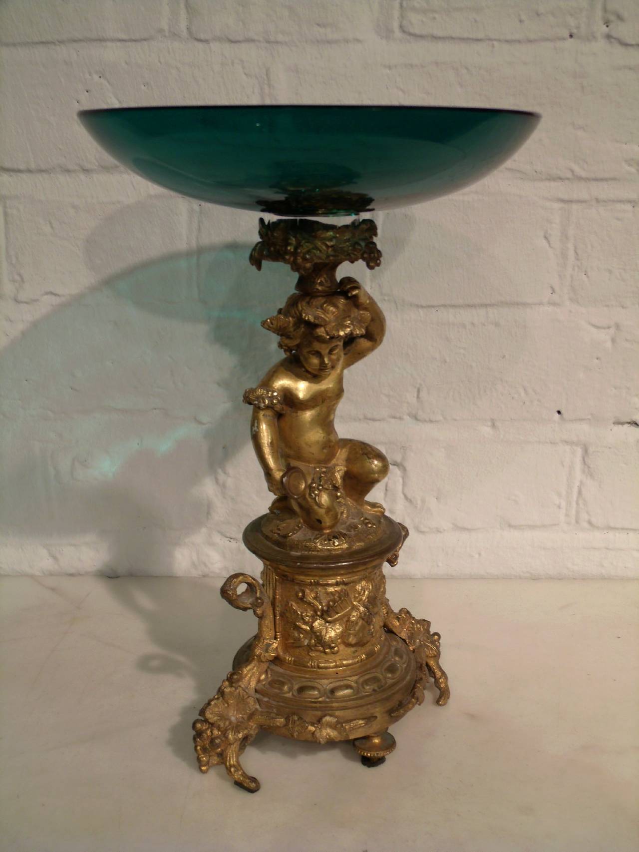 Pair of 19th Century French Ormolu and Glass Tazzas 5