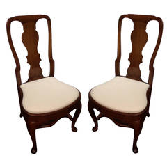 Walnut George I style Dining Side Chairs
