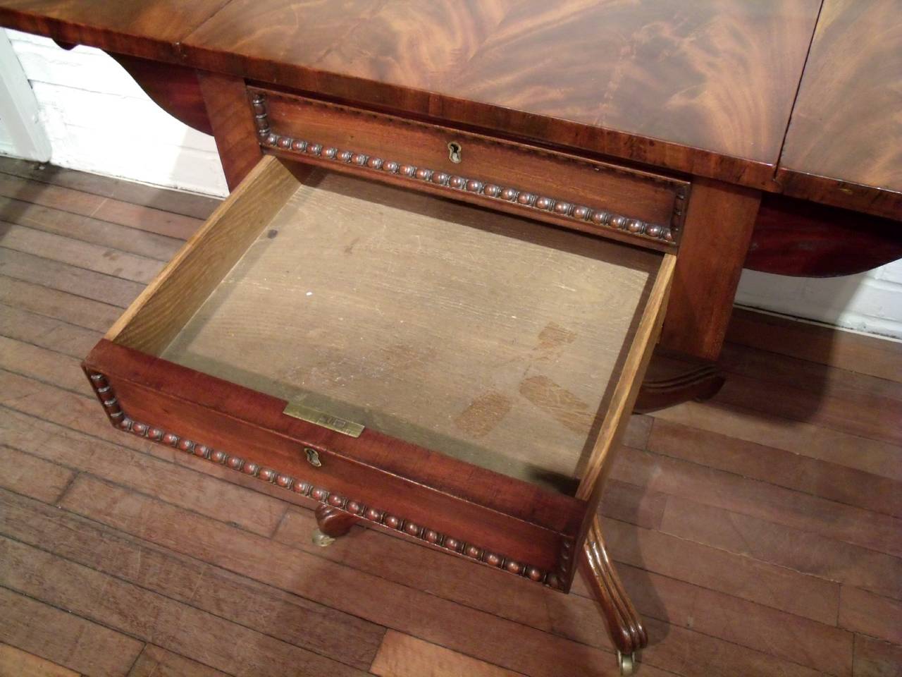 Regency Mahogany Drop-Leaf Work or Writing Table with Secret Drawer 2