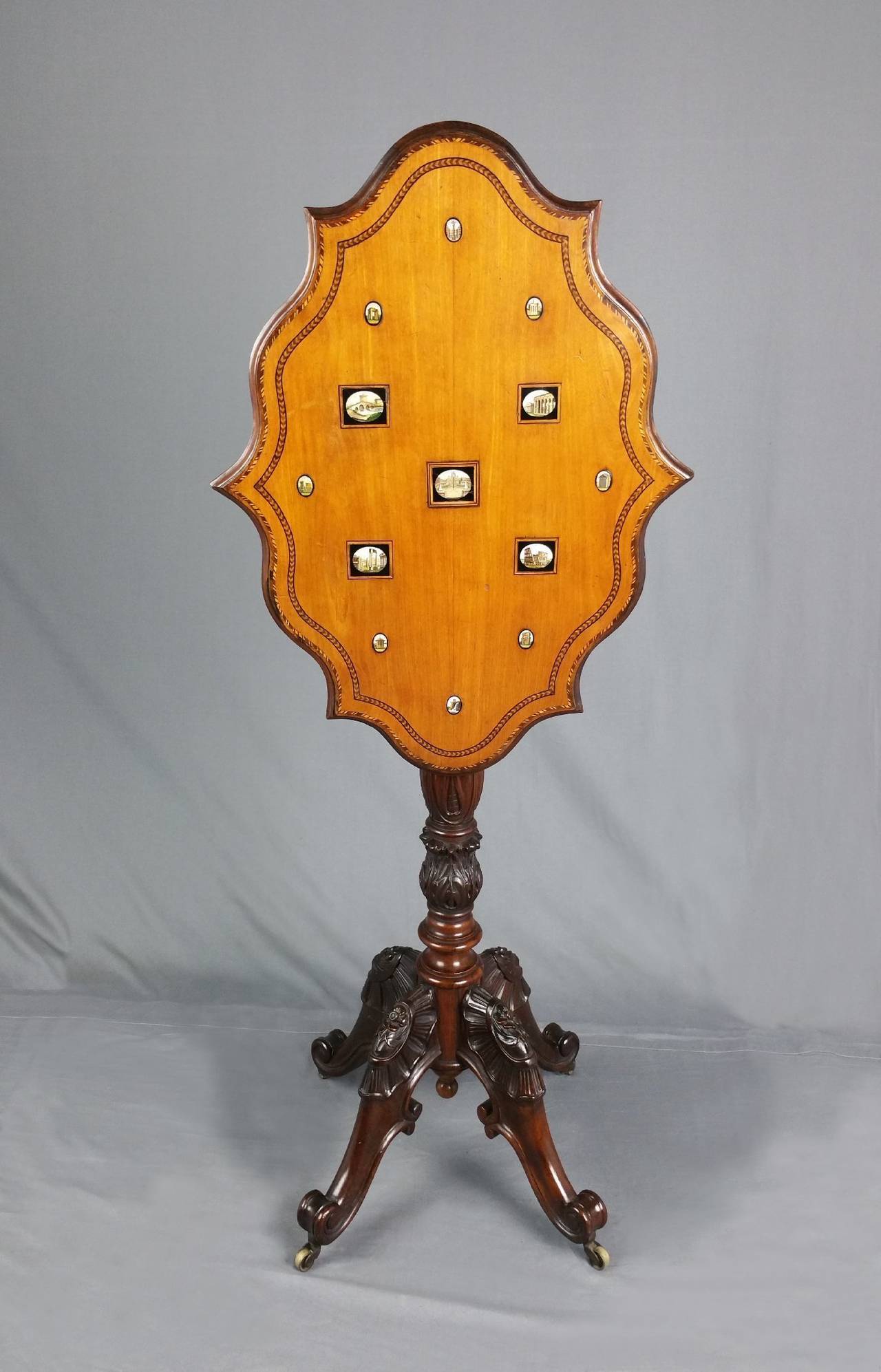 Mid-19th Century Rosewood Tilt-Top Table with Micro Mosaic Detail