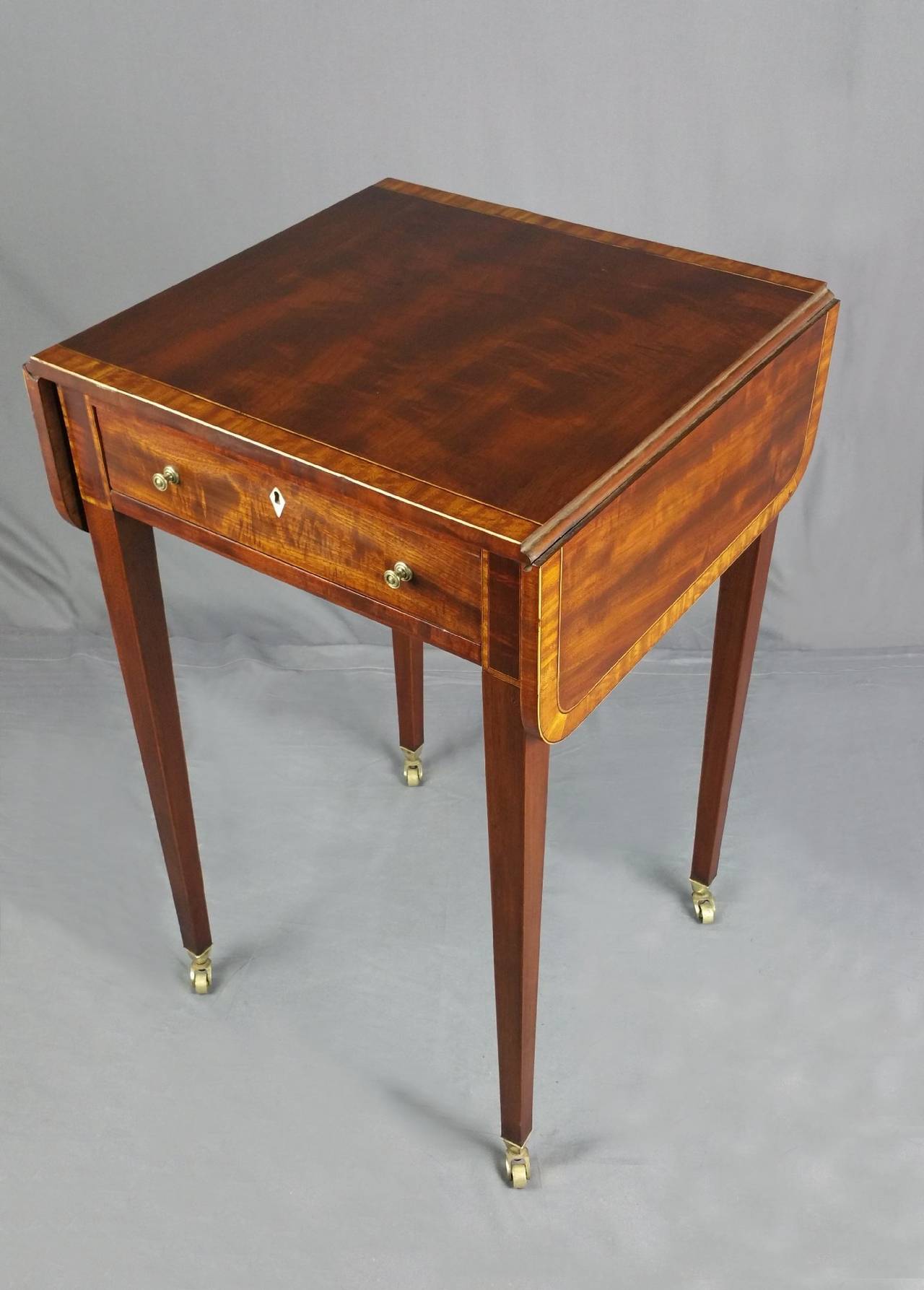 Regency Drop Flap Side Mahogany Single-Drawer Table