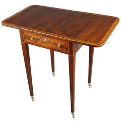 Regency Drop Flap Side Mahogany Single-Drawer Table