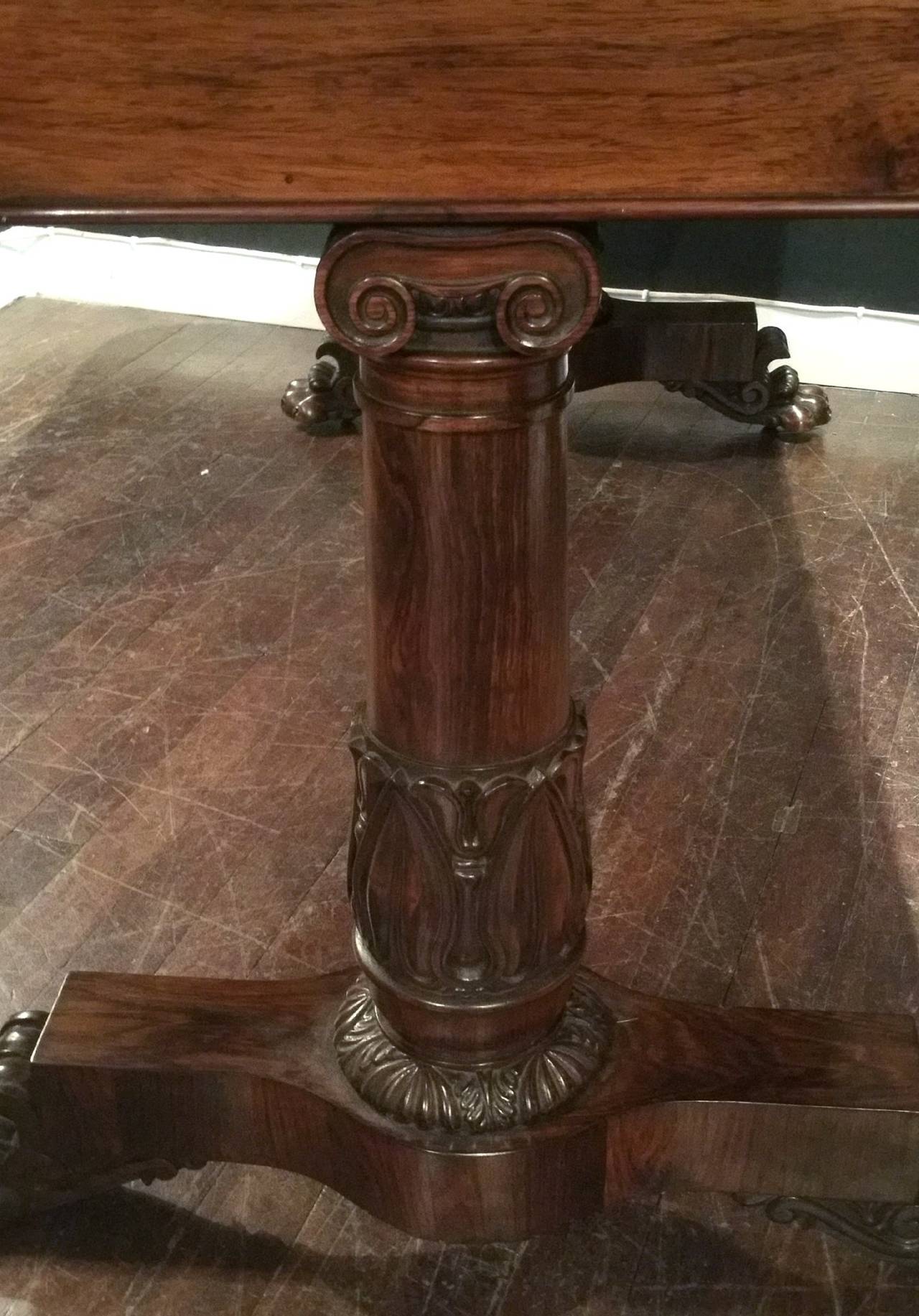 Regency Rosewood Library Table on Column Supports 3