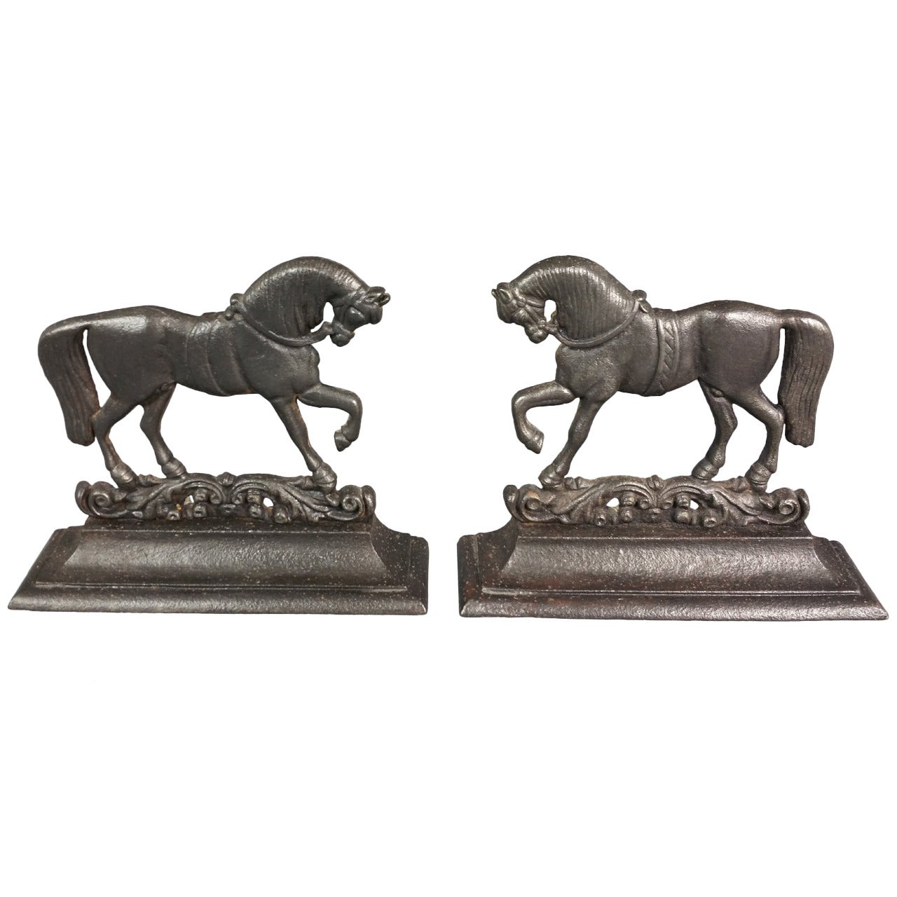 Pair of Victorian Cast Iron Door Porters