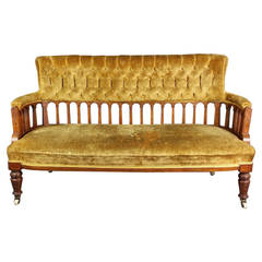 Victorian Inlaid Walnut Sofa with Burr Walnut Panels