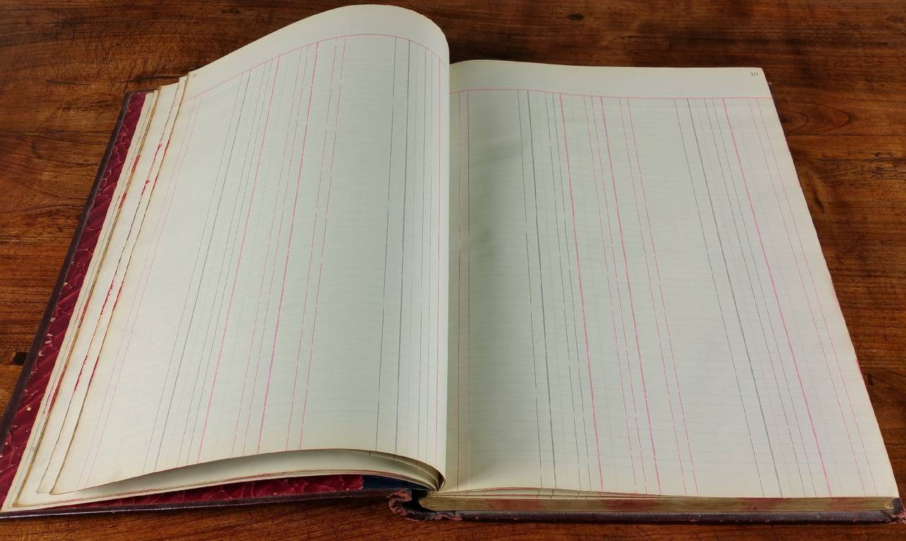 Early 20th Century Leather Bound Account Ledger In Excellent Condition In London, west Sussex