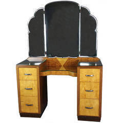 Antique Splendid Art Deco Pedestal Dressing Table
