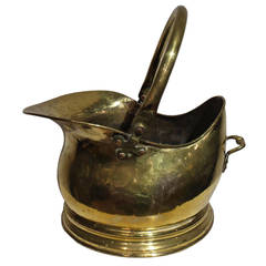 Antique Victorian Brass Coal Scuttle Bucket
