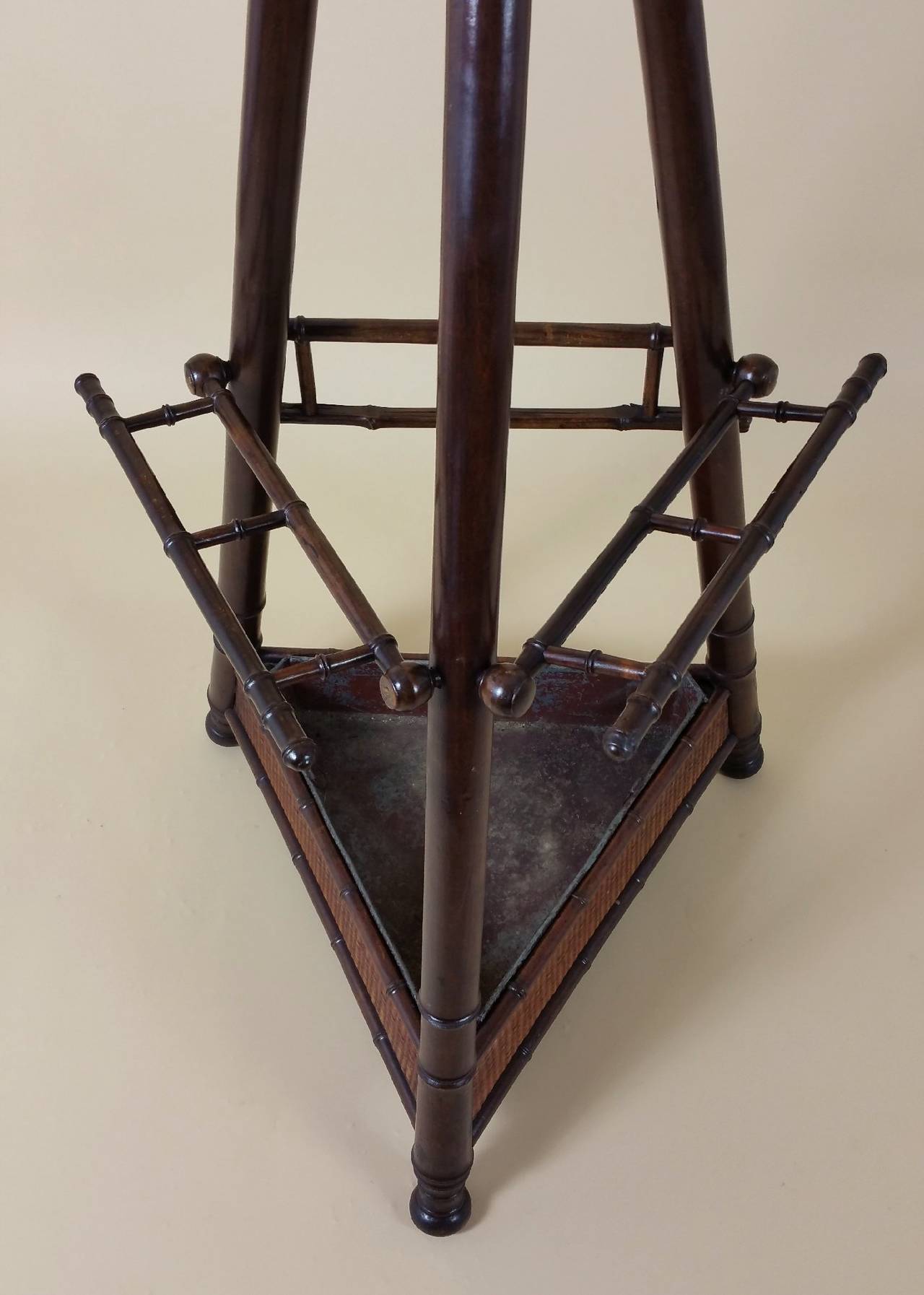 British 19th Century Iron, Bamboo and Beech Hat and Stick Stand