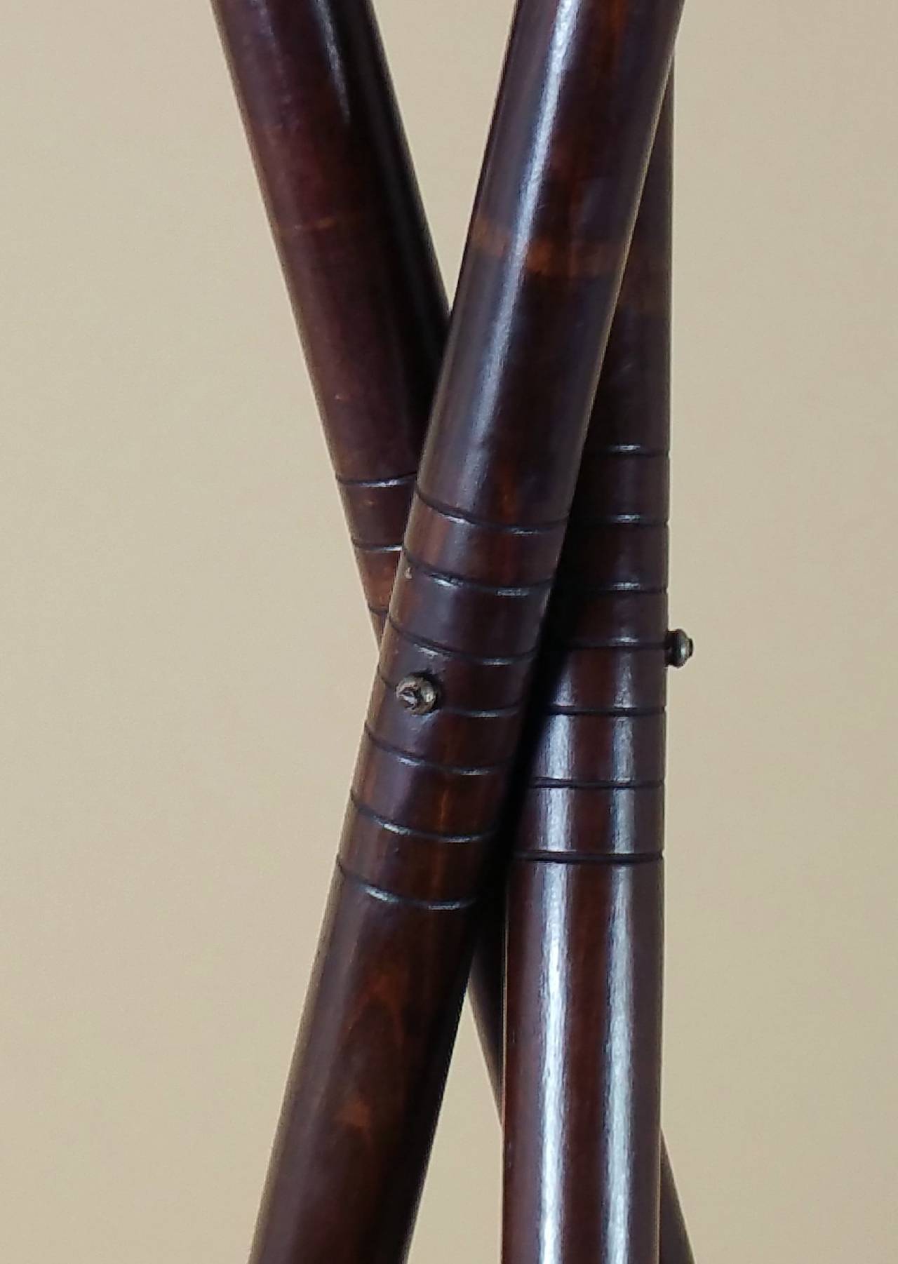 19th Century Iron, Bamboo and Beech Hat and Stick Stand 3