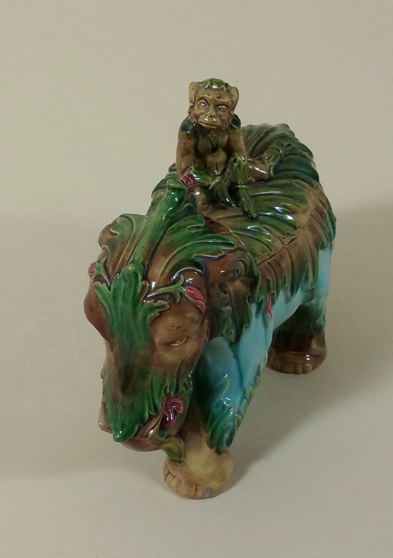 Victorian Majolica Box and Cover