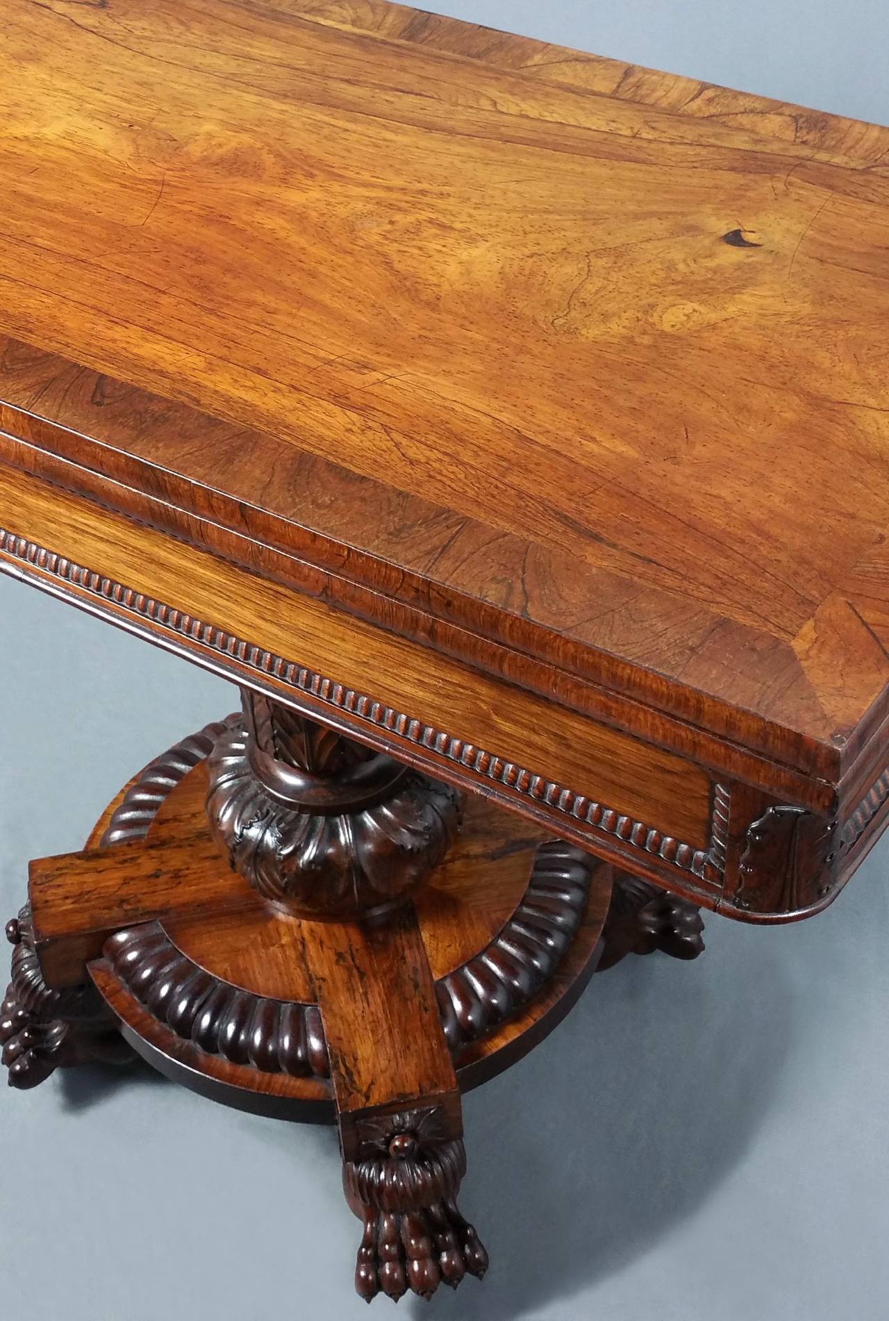 British Regency Channel Islands Rosewood Card Table