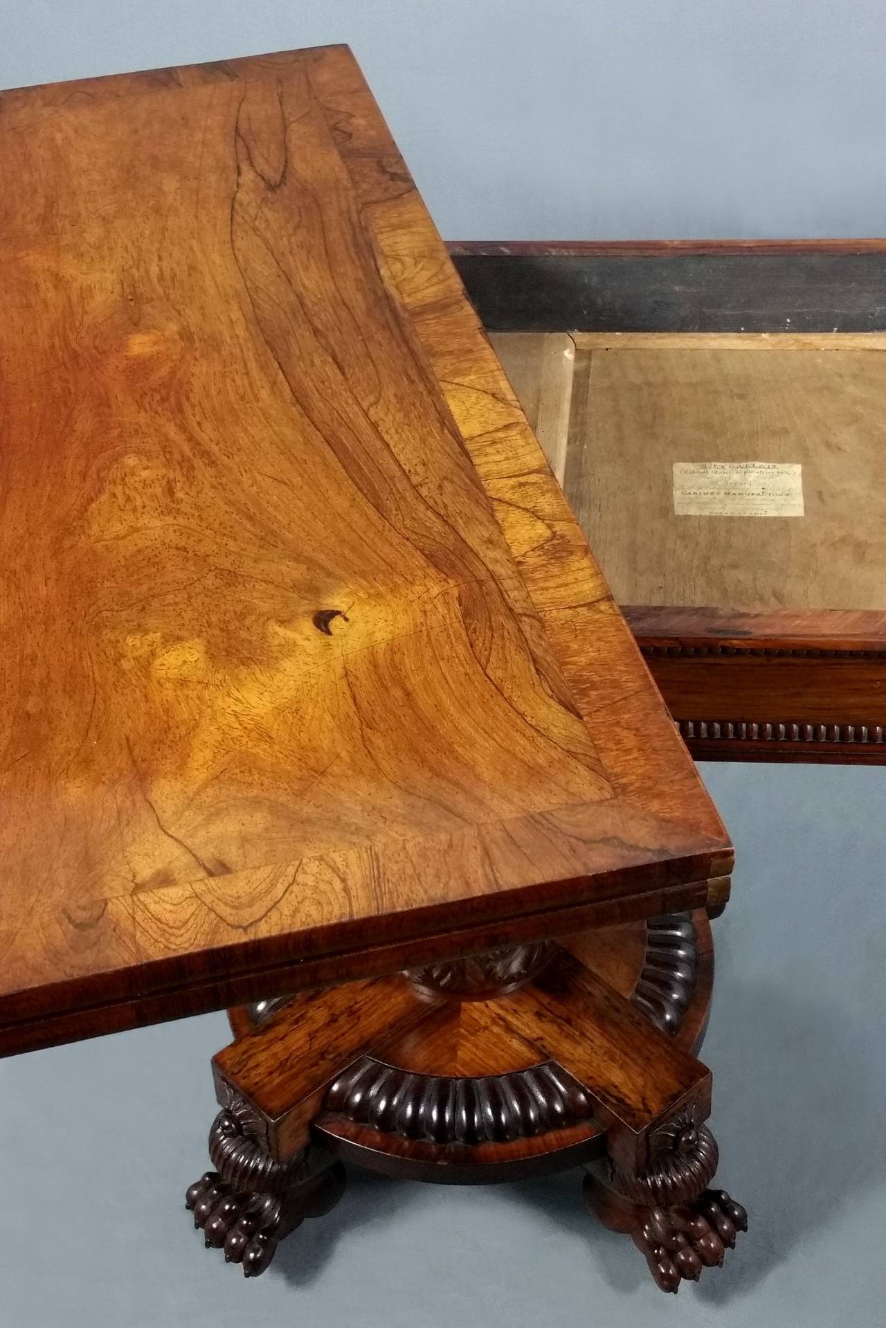 Regency Channel Islands Rosewood Card Table 1