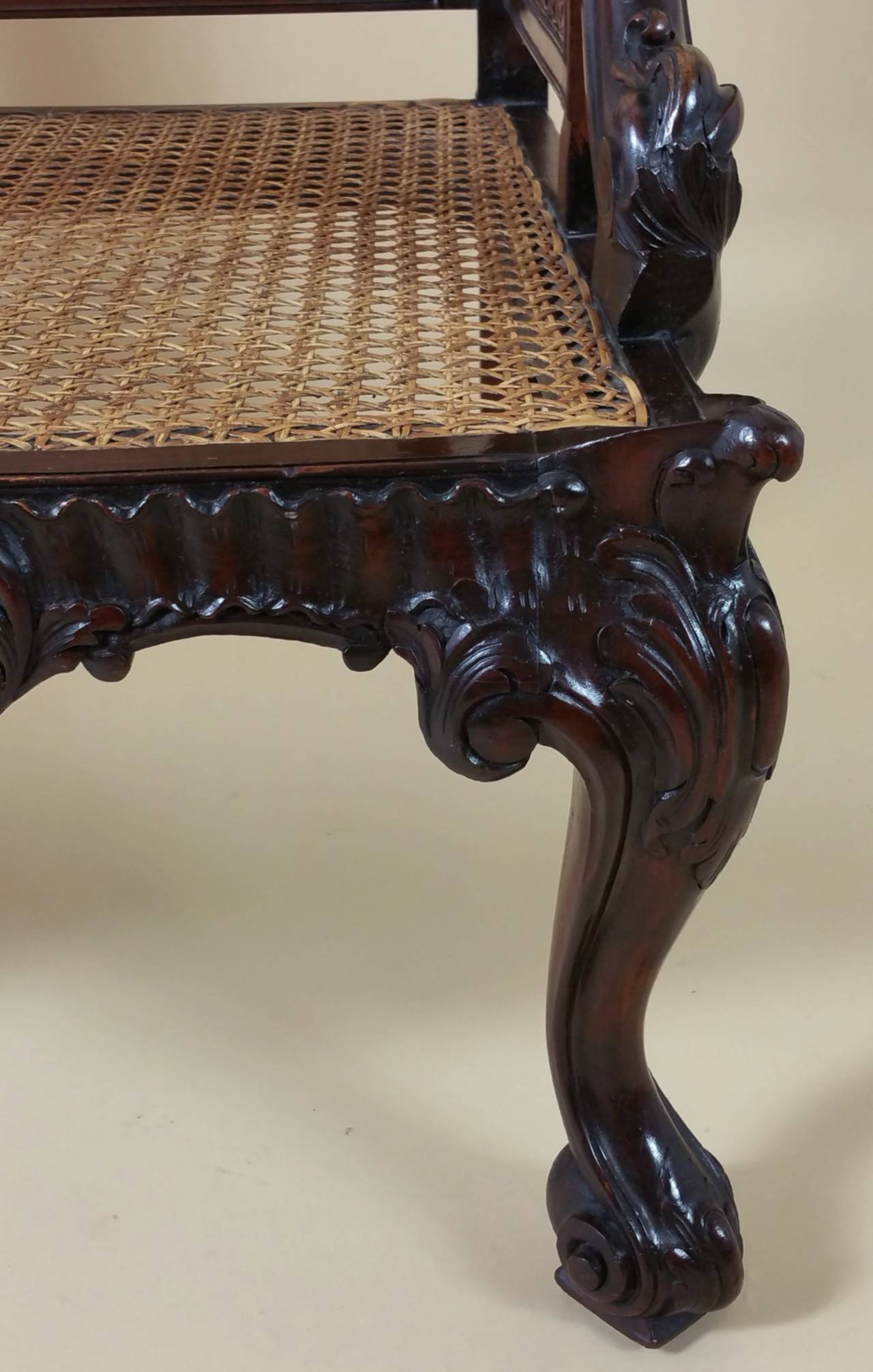Pair of 19th Century Georgian Style Carved Mahogany Library Chairs 3
