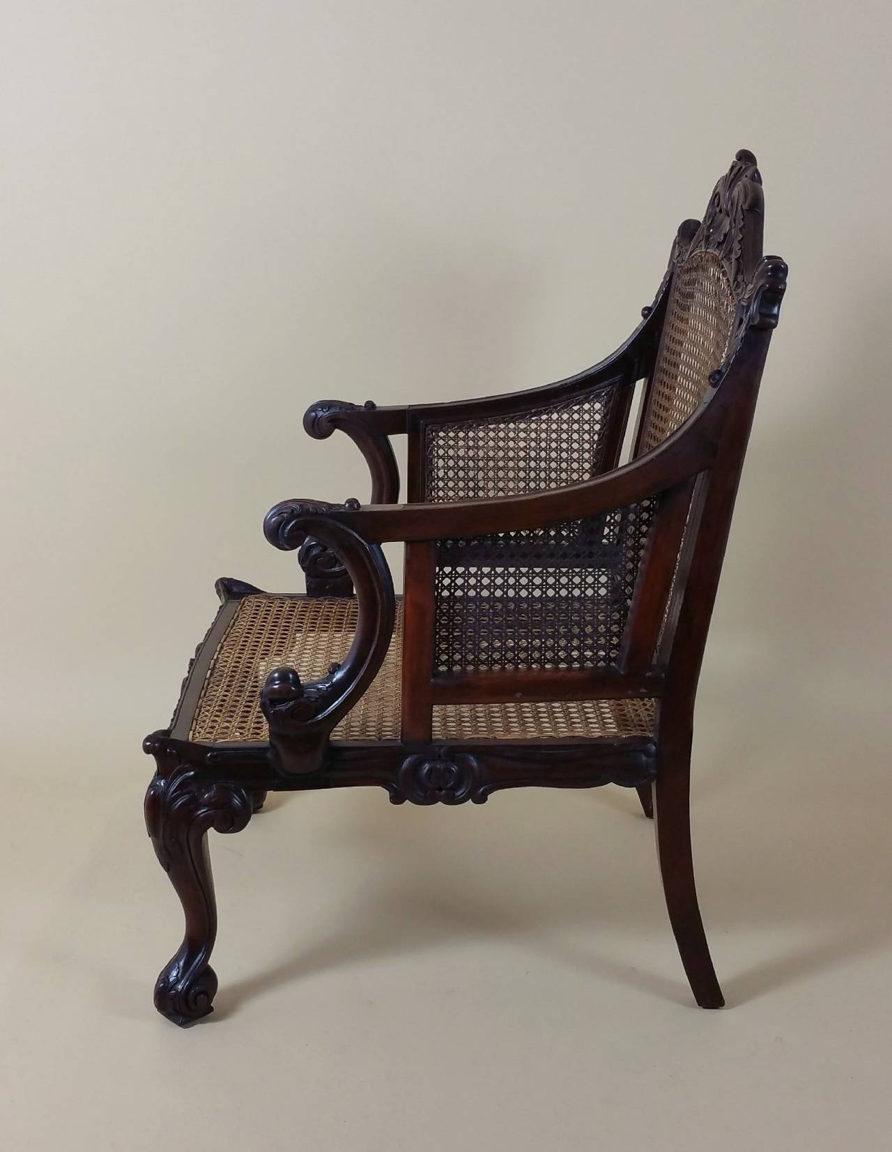 Pair of 19th Century Georgian Style Carved Mahogany Library Chairs 4