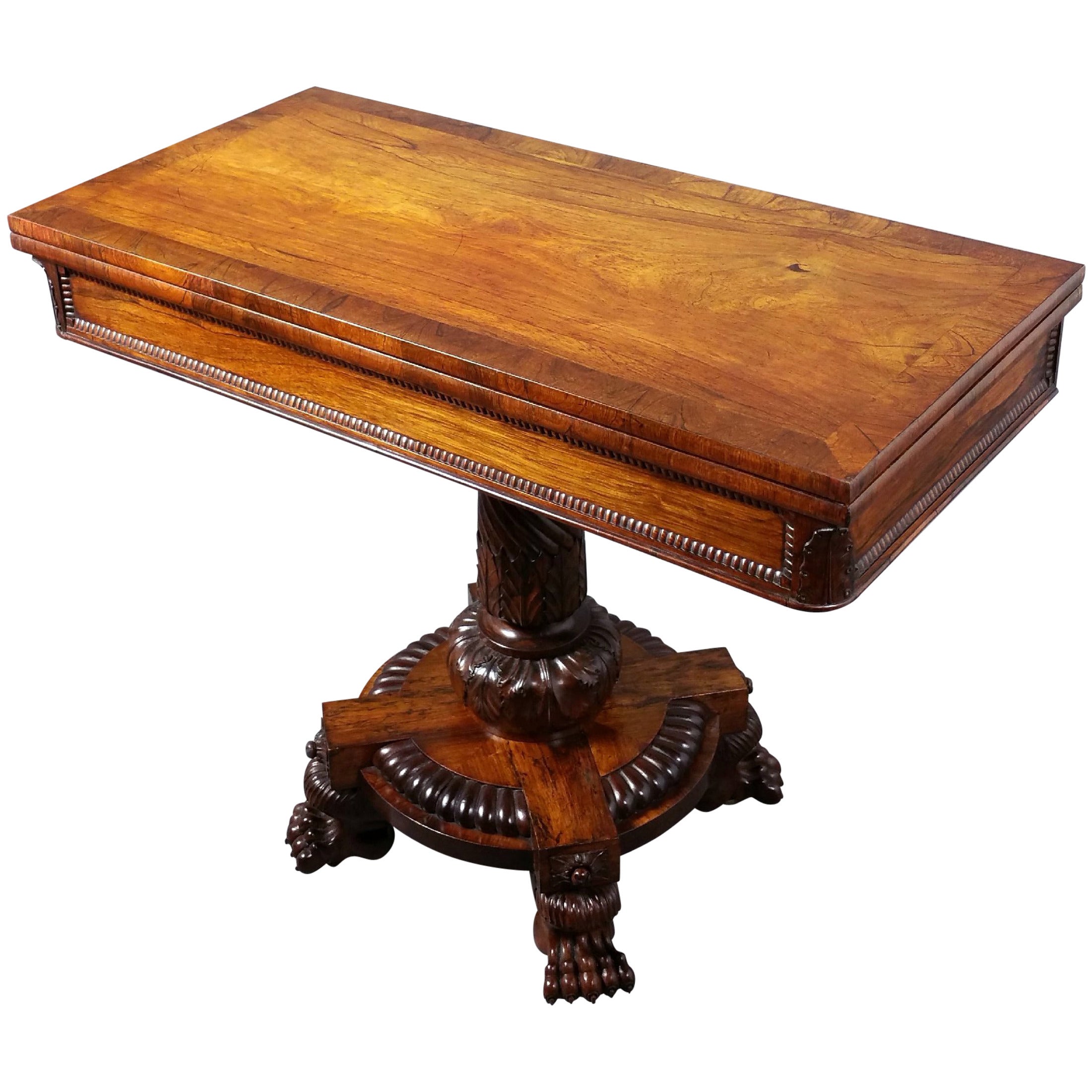 Regency Channel Islands Rosewood Card Table