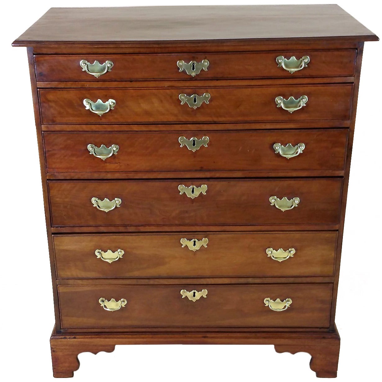 Rare George II Solid Apple Wood Chest of Drawers