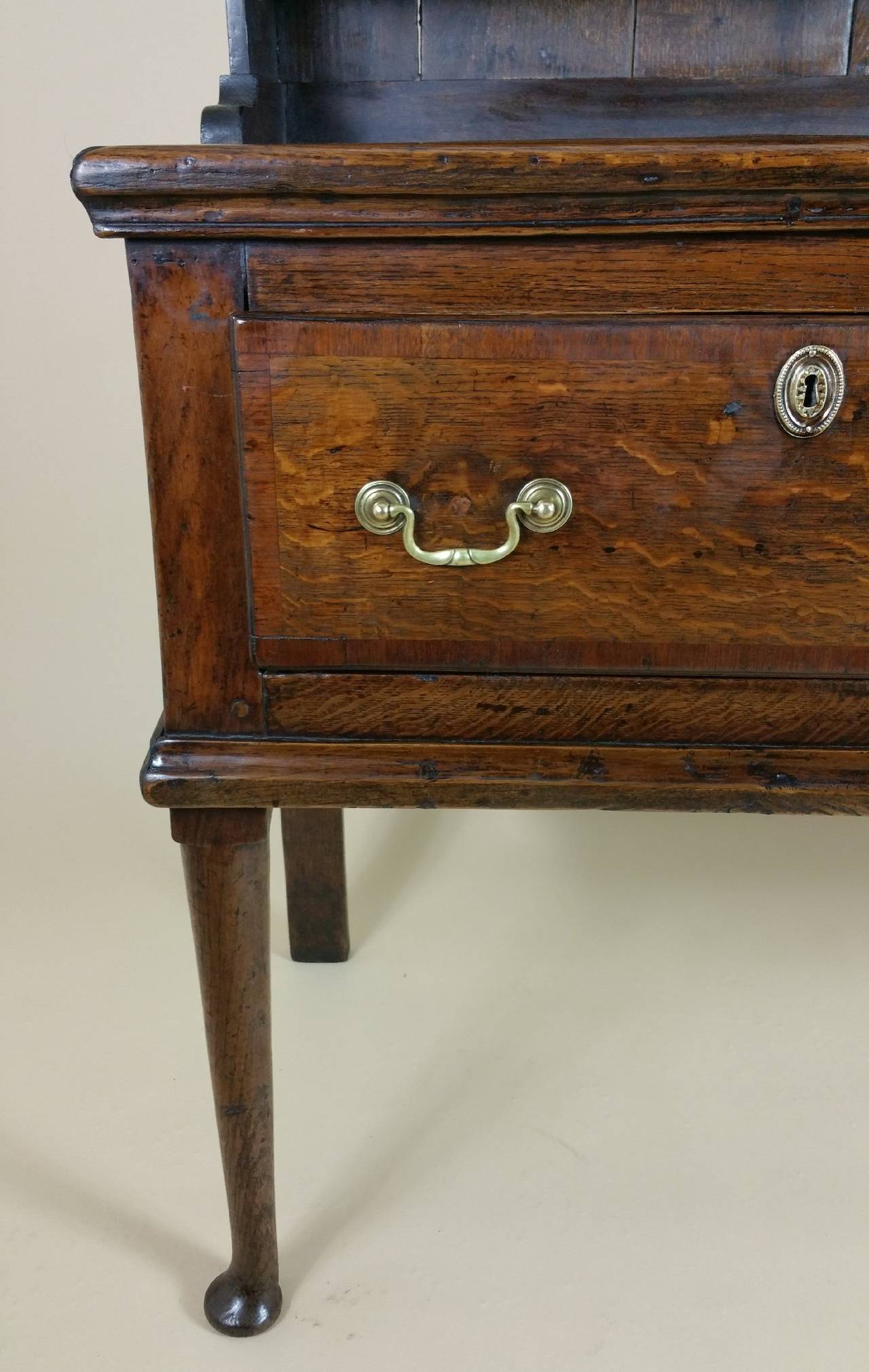 British Superb Mid-18th Century Oak Cottage Dresser For Sale