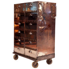 Vintage Polished Steel 20th Century Cabinet