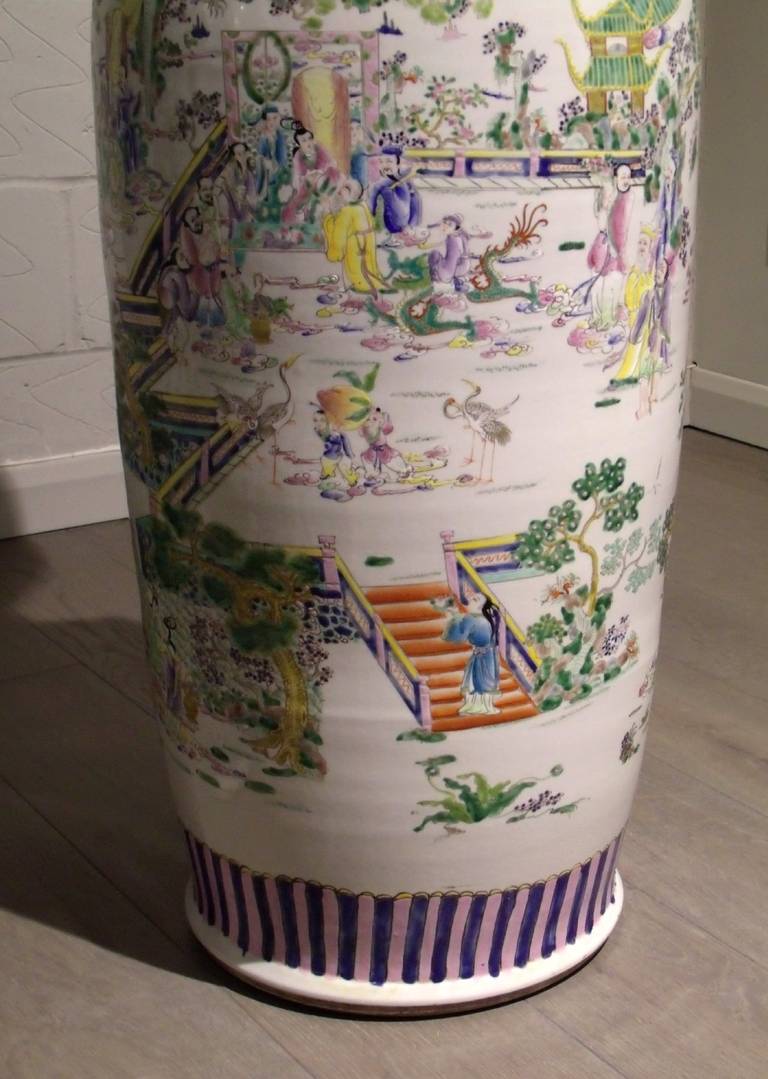 Mid 20th Century Pair of Chinese Large Floor Vases 2