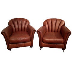 Pair of 1930s Leather Club Chairs