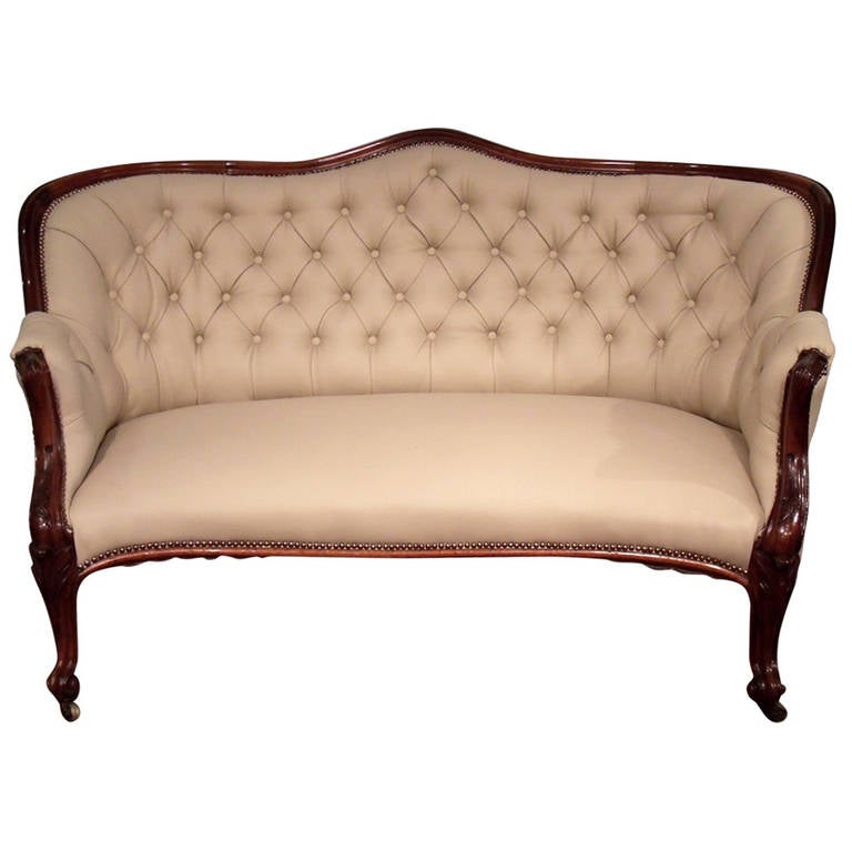 Early Victorian Carved Rosewood Sofa For Sale at 1stdibs