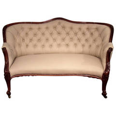 Early Victorian Carved Rosewood Sofa 6
