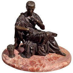 Figure de Julius Caesar en bronze du 19e siècle, Grand Tour d'Italie