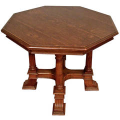 Victorian Octagonal Oak Centre Table