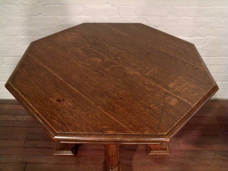 British Victorian Octagonal Oak Centre Table