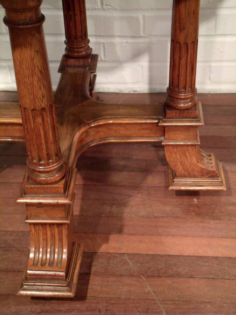 Victorian Octagonal Oak Centre Table 1