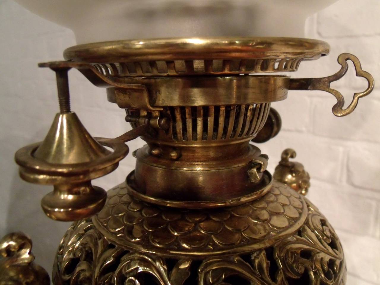 Victorian Brass Oil Lamp 1