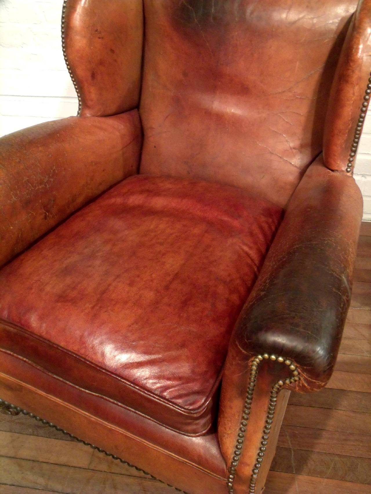British Pair of Victorian Gentlemen's Leather Club Chairs