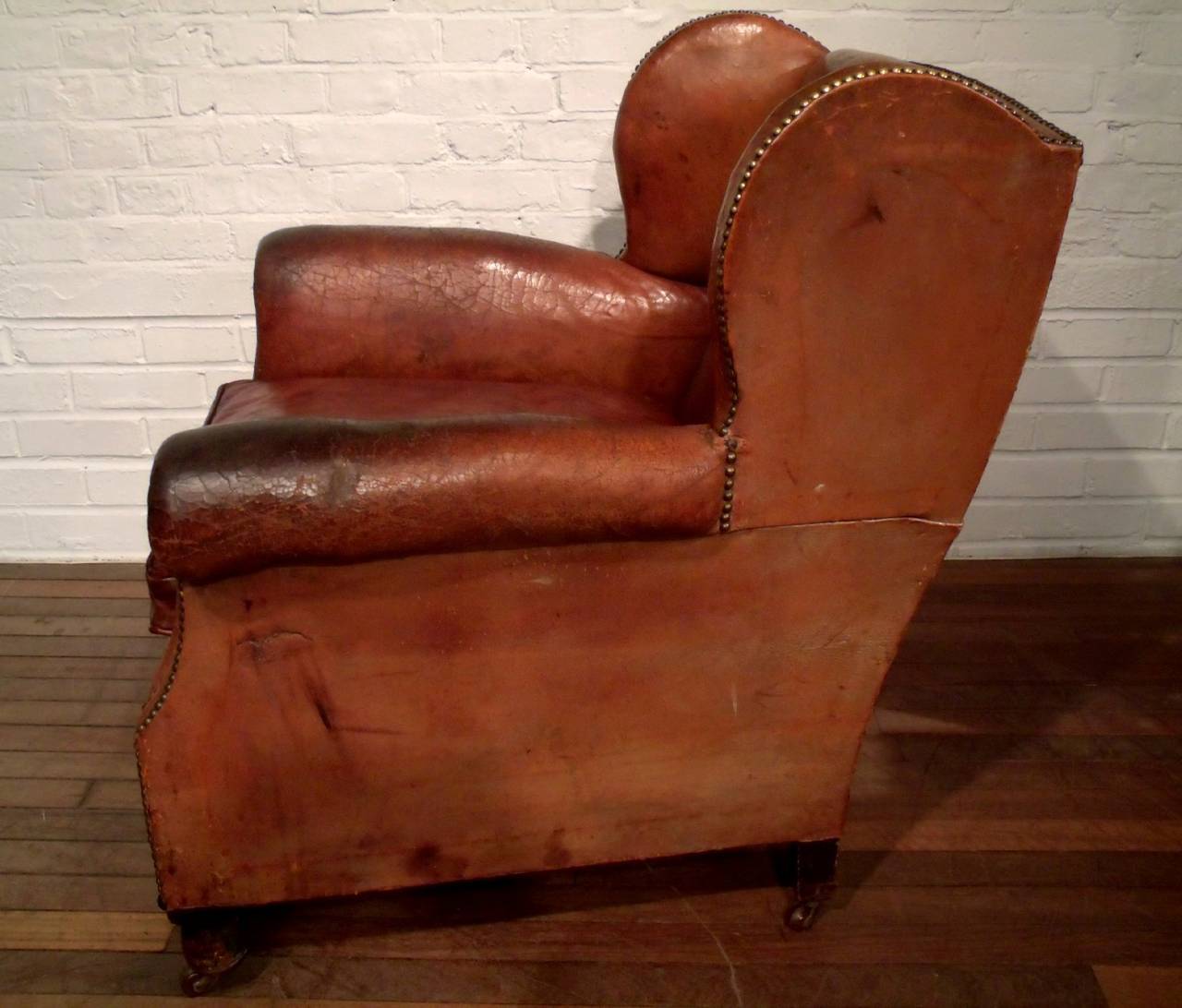 Pair of Victorian Gentlemen's Leather Club Chairs 1