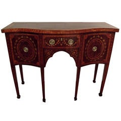 Georgian Sheraton Serpentine Mahogany Sideboard