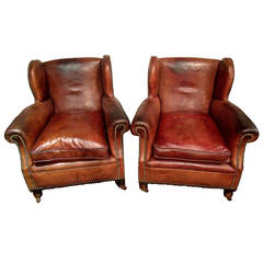 Pair of Victorian Gentlemen's Leather Club Chairs