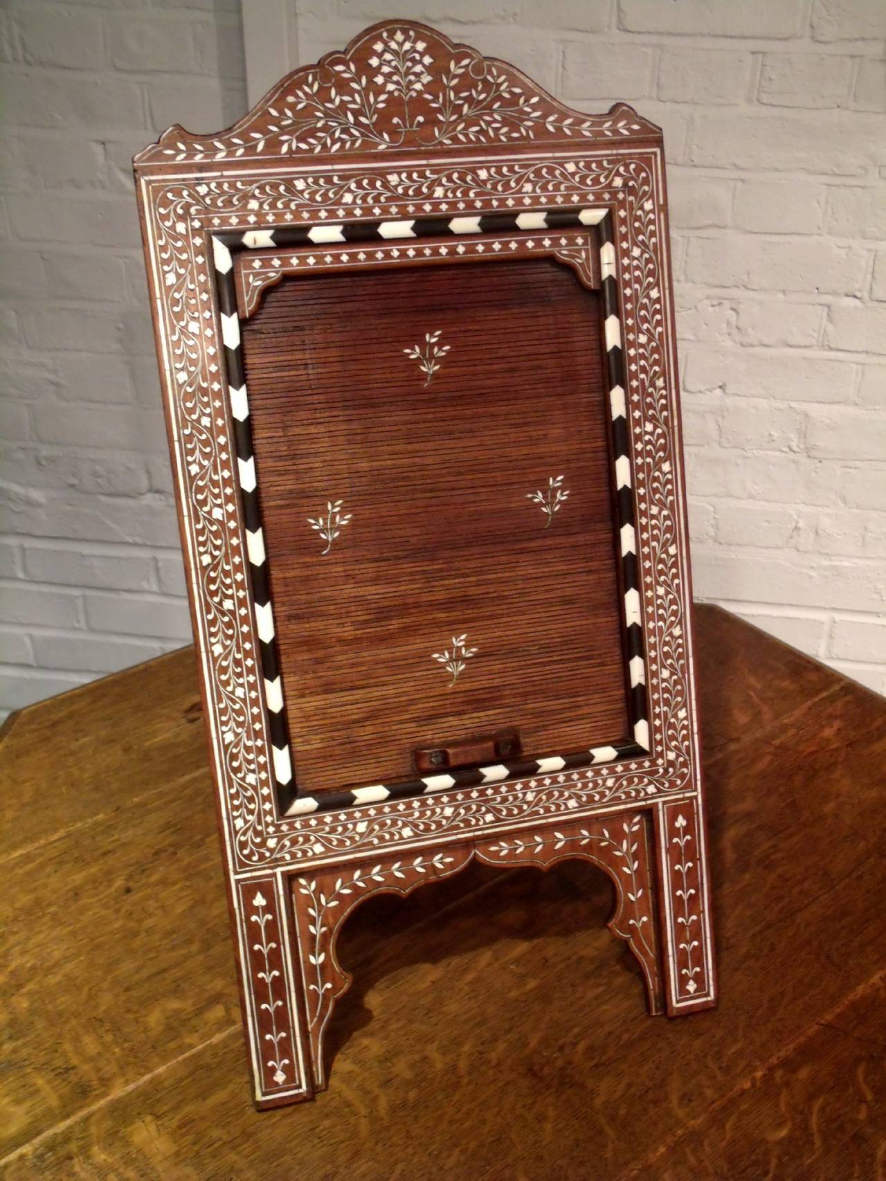 European Late 19th Century Moorish Hardwood Easel Mirror