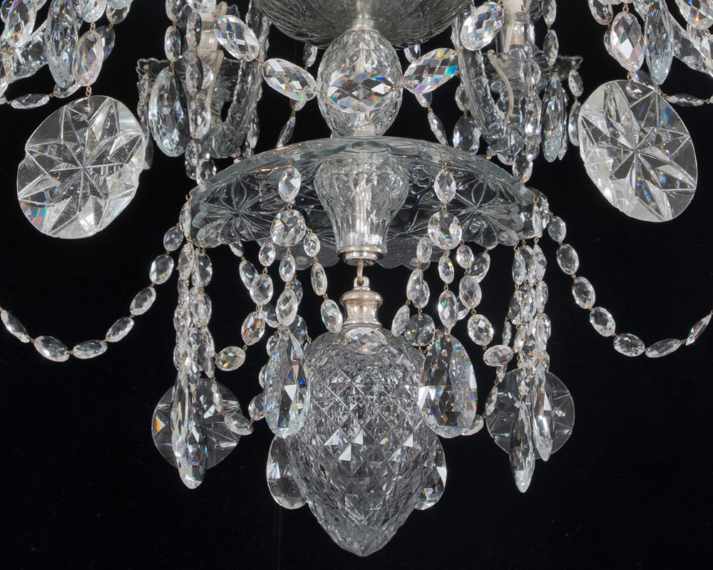Highly Important Continental Cut-Glass Chandelier of Finest Quality In Excellent Condition For Sale In Steyning, West sussex