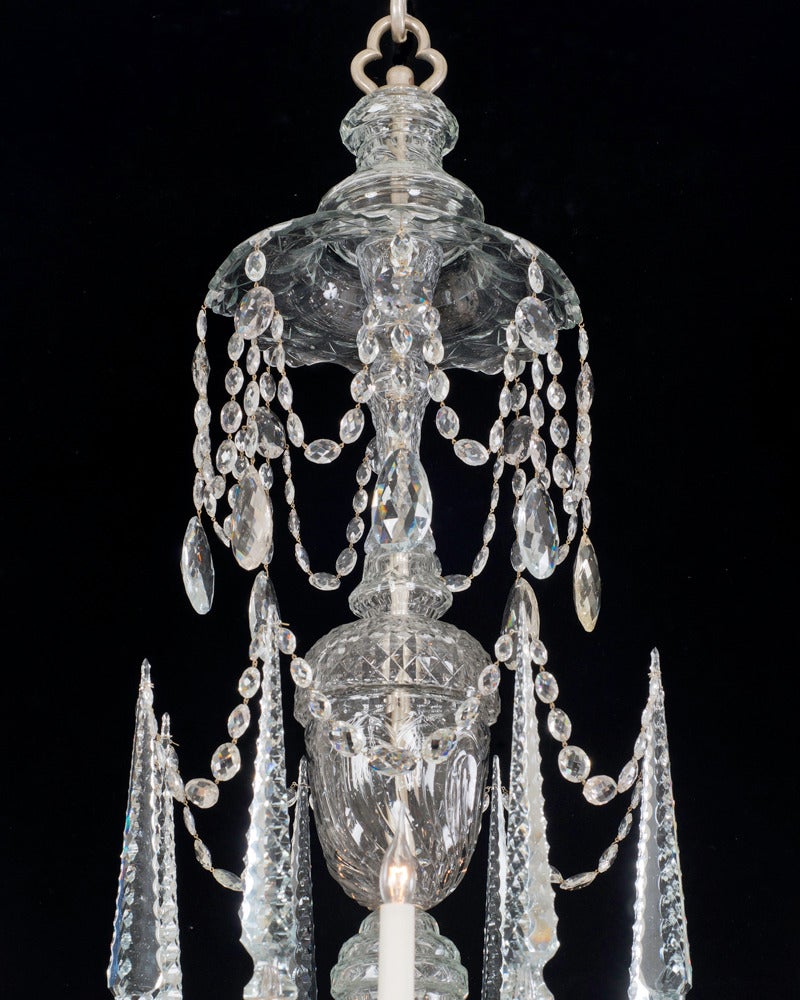 Georgian Highly Important Continental Cut-Glass Chandelier of Finest Quality For Sale